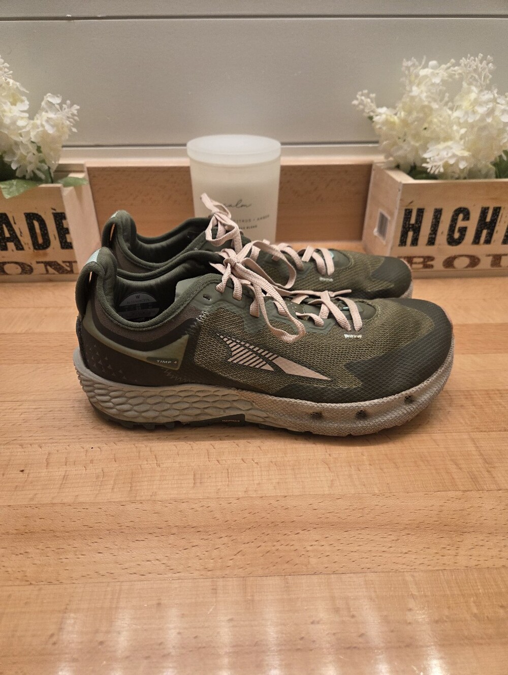 Altra Timp 4 Trail Running Shoe Dusty Olive Women's Size 10